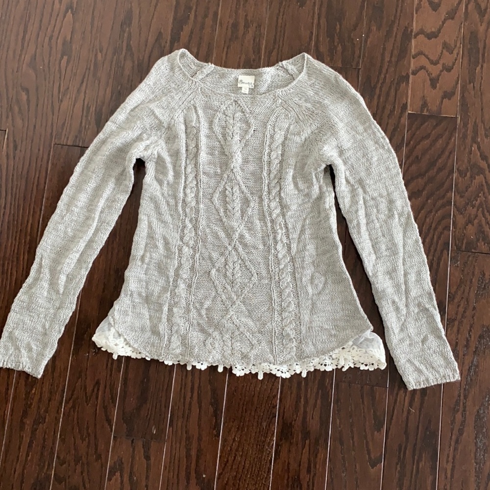 Mudd girls gray size 7/8 long sleeve sweater